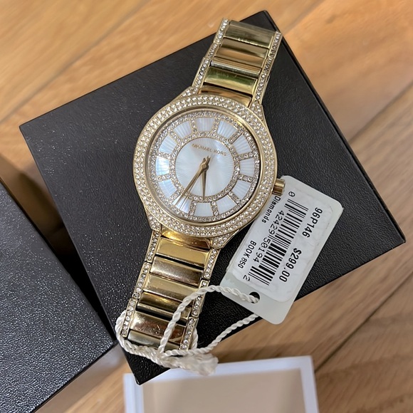 Michael Kors designer brand authentic luxe gold tone watch original packaging🎁